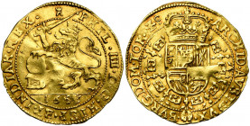 TOURNAI, Seigneurie, Philippe IV (1621-1665), AV souverain (lion d''or), 1653. D/ Lion deb. à g., couronné, brandissant une épée, la patte posée sur u...