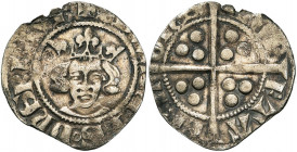 LUXEMBOURG, Comté, Jean l''Aveugle (1309-1346), AR esterlin, Arlon. Imitation du type anglais d''Edouard III. D/ + EDWANNES DNS REGYB'' B. couronné d...