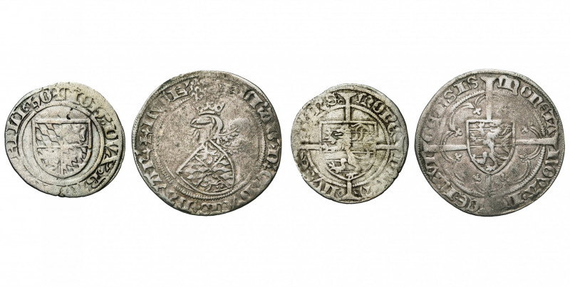 LUXEMBOURG, Duché, lot de 2 p.: Jean de Bavière et Elisabeth de Görlitz, engagis...