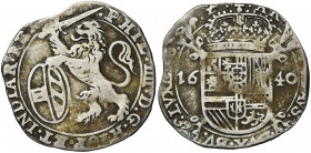 LUXEMBOURG, Duché, Philippe IV (1621-1665), AR escalin, 1640, Luxembourg. D/ Lion deb. à g., ten. une épée et un écu d''Autriche-Bourgogne. R/ Ecu cou...