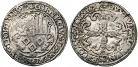 LIEGE, Principauté, Corneille de Berghes (1538-1544), AR quatre patards, s.d., Hasselt. D/ Armes de Berghes dans un cartouche. R/ Grande croix ornée. ...