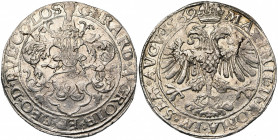 LIEGE, Principauté, Gérard de Groesbeeck (1564-1580), AR rixdaler, 1569, Hasselt. Au titre de Maximilien II de Habsbourg. D/ L''écu de l''évêque surmo...