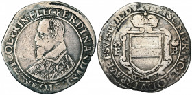 LIEGE, Principauté, Ferdinand de Bavière (1612-1650), AR nouveau daler Ferdinand de 30 sols, 1635, Liège. Au titre de duc de Bavière et de Bouillon. D...