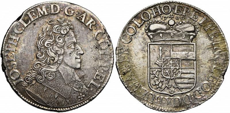 LIEGE, Principauté, Joseph Clément de Bavière (1694-1723), AR patagon, 1700. Tra...