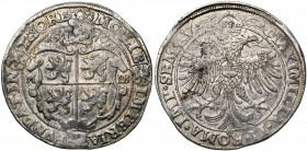 THORN, Abdij, Margaretha van Brederode (1557-1577), AR rijksdaalder, 1570. Met titel van MaximiliaanII. Vz/ Versierd wapenschild met vier leeuwen tuss...