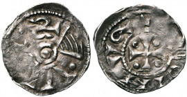 VLAANDEREN, Graafschap, AR denarius, ca. 1120, Abdij van Ename (?). Vz/ Kruis met vier punten in de hoeken. Kz/ Verbasterde naam van de stad Keulen, m...