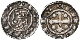 VLAANDEREN, Graafschap, Philips van den Elzas (Philippe d''Alsace) (1168-1191), AR kleine denarius, 1180-1191, Gent. Vz/ + G-A-N-T Gehelmd hoofd l. me...