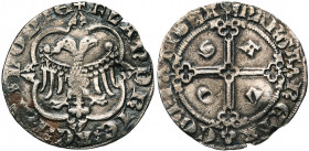 VLAANDEREN, Graafschap, Margaretha van Constantinopel (1244-1280), AR dubbele sterling met de adelaar, vanaf januari 1269, Aalst. Vz/ + FLANDRIE AC ...