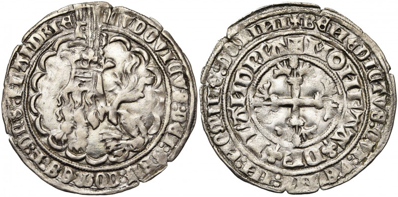 VLAANDEREN, Graafschap, Lodewijk van Male (1346-1384), AR dubbele groot (plak), ...