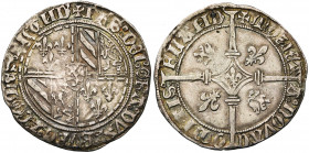 VLAANDEREN, Graafschap, Philips de Goede (1419-1467), AR dubbele groot vierlander, 1433-1447, 1454-1456, 1466-1467, Gent en Brugge. Vz/ Bourgondisch w...