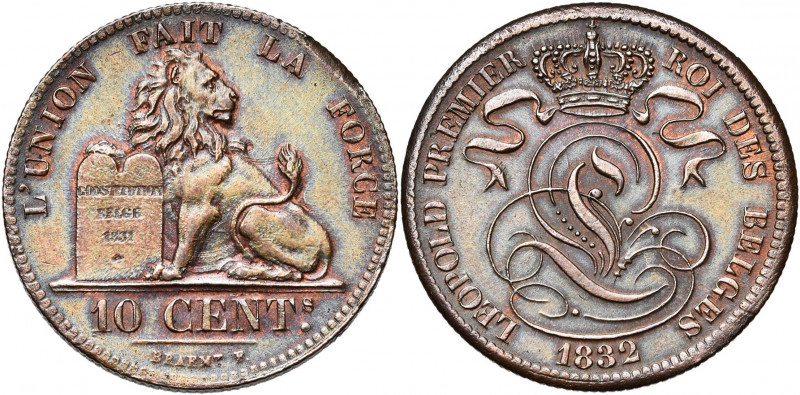 BELGIQUE, Royaume, Léopold Ier (1831-1865), Cu 10 centimes, 1832. BRAEMT F. avec...