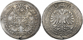 ALLEMAGNE, NUREMBERG, Ville impériale, AR Taler, 1625. Au titre de Ferdinand II. D/ Trois écus dans le champ. R/ Aigle impériale couronnée. Kellner 23...