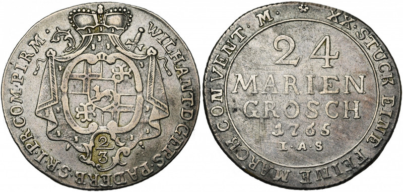 ALLEMAGNE, PADERBORN, Evêché, Wilhelm Anton von Asseburg (1763-1782), AR 24 Mari...