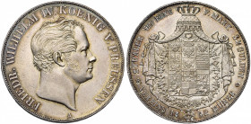ALLEMAGNE, PRUSSE, Friedrich Wilhelm IV (1840-1861), AR double Taler, 1842A. J. 71; A.K.S. 69; Dav. 766. Petits coups.
Superbe