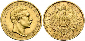 ALLEMAGNE, PRUSSE, Wilhelm II (1888-1918), AV 10 Mark, 1907A. J. 251; A.K.S. 127; Fr. 3835.
Très Beau