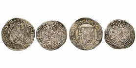 ALLEMAGNE, SAXE, Friedrich III, Georg et Johann (1500-1507), lot de 2 p.: Schreckenberger, Buchholz; Zinsgroschen, Schneeberg. Keilitz-Kohl 30, 36.
T...