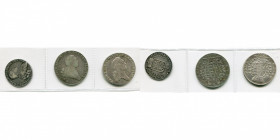 ALLEMAGNE, SAXE, lot de 3 p.: Xaver, administrateur, 2/3 Taler, 1764, Dresde; Friedrich August III, Taler, 1768 et 1781, Dresde.
Beau à Très Beau