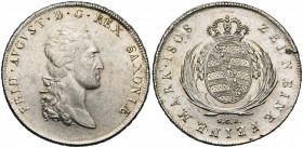 ALLEMAGNE, SAXE, Royaume, Friedrich August Ier (1806-1827), AR Taler, 1808SGH. J. 12; A.K.S. 12. Nettoyé. Petit défaut de flan sur la tranche.
Très B...