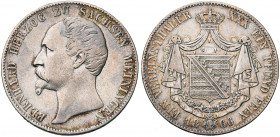 ALLEMAGNE, SAXE-MEININGEN, Bernhard II (1803-1866), AR Vereinstaler, 1866. J. 450; A.K.S. 184; Dav. 838. 18,32g.
Très Beau
