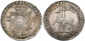 ALLEMAGNE, STOLBERG-STOLBERG, Christoph Ludwig et Friedrich Botho (1739-1761), AR 2/3 Taler, 1743IIG. Ausbeute. D/ Ecu couronné. R/ Cerf à g. devant u...