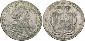 ALLEMAGNE, WÜRZBURG, Evêché, Georg Carl von Fechenbach (1795-1802), AR Taler, 1795. D/ B. à d., vêtu du manteau épiscopal. R/ Ecu couronné, orné d''un...