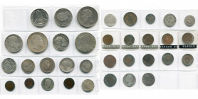 ALLEMAGNE, lot de 35 p., dont: Bade, 5 Mark 1876, 3 Mark 1909; Hesse-Cassel, 1/6 Taler 1766, 1/2 Taler 1789 (2), 1/6 Taler 1829; Lauenburg, 2/3 Taler ...