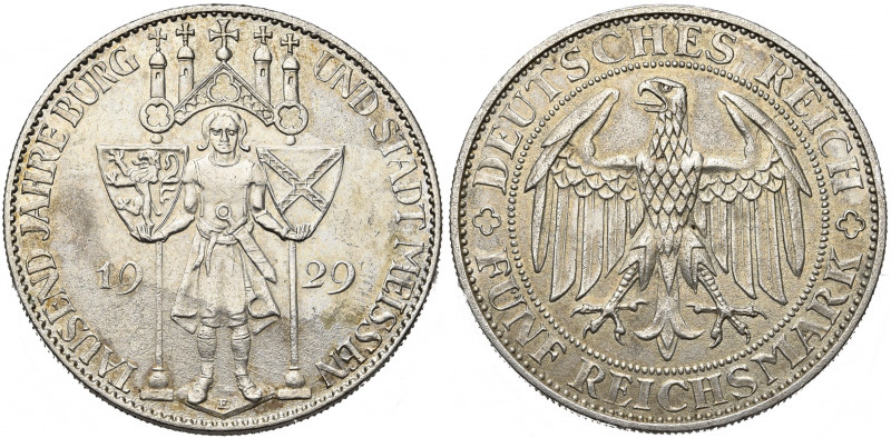 ALLEMAGNE, République de Weimar, (1919-1933), AR 5 Reichsmark, 1929E. Millénaire...