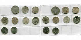 ALLEMAGNE, lot de 9 p., dont: République de Weimar, 5 Mark, 1928A (Eichbaum); 3 Mark, 1929A (Lessing), 1929E (Meissen), 1931A (Magdebourg); Troisième ...