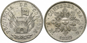 ARGENTINE, CORDOBA, AR 8 reales, 1852. K.M. 32.
Très Beau à Superbe