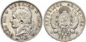 ARGENTINE, AR peso, 1882. K.M. 29. Nettoyé.
Très Beau