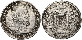 SAINT EMPIRE, Ferdinand II (1619-1637), AR Taler, 1620, Graz. Pour la Styrie. D/ B. couronné et cuirassé à d., le col fraisé. R/ Aigle impériale éploy...