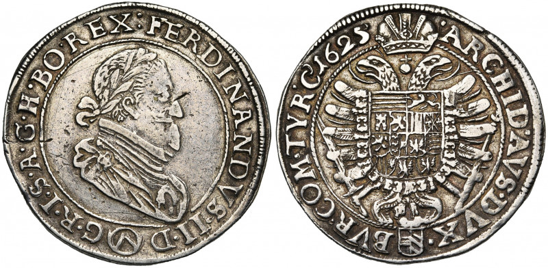 SAINT EMPIRE, Ferdinand II (1619-1637), AR demi-Taler, 1625, Vienne. D/ B. l. et...