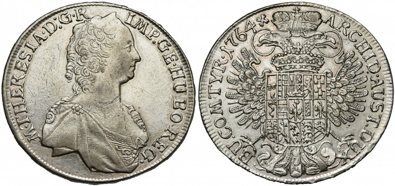 SAINT EMPIRE, Marie-Thérèse (1740-1780), AR Taler, 1764, Hall. Pour le Tyrol. D/...