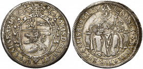 SAINT EMPIRE, SALZBOURG, Archevêché, Paris von Lodron (1619-1653), AR Taler, 1620. D/ Ecu ovale sous le chapeau de légat. R/ Saint Rupert trônant de f...