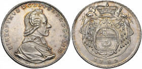 SAINT EMPIRE, SALZBOURG, Archevêché, Jérôme de Colloredo (1772-1803), AR Taler, 1785. D/ B. de l''archevêque à d. R/ Ses armoiries. Probszt 2438; Dav....