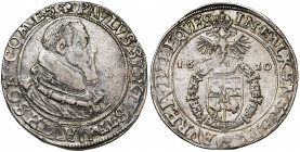 SAINT EMPIRE, TRAUTSON et FALKENSTEIN, Paul Sixtus (1589-1621), AR Taler, 1620, Vienne. Grande tête. D/ B. à d., portant le collier de la Toison d''or...