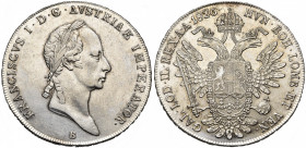 AUTRICHE, François Ier (1806-1835), AR Taler, 1826B, Kremnitz. Jaeckel 198; Her. 350; Dav. 9. Nettoyé.
Très Beau