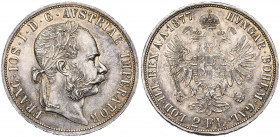 AUTRICHE, François Joseph Ier (1848-1916), AR 2 florins, 1876. Jaeckel 343; Her. 506; Dav. 27.
presque Superbe