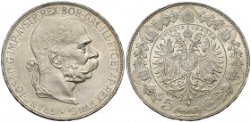 AUTRICHE, François Joseph Ier (1848-1916), AR 5 couronnes, 1900. Jaeckel 377; Her. 769.
Superbe