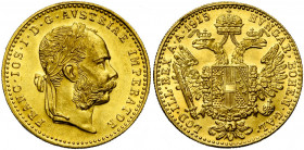 AUTRICHE, François Joseph Ier (1848-1916), AV ducat, 1915. Refrappe. Fr. 494.
Fleur de Coin