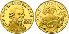 AUTRICHE, République (1918-), AV 500 Schilling, 1991. Mozart - Don Giovanni. Fr. 915. 8,14g.
Flan poli