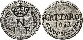 DALMATIE, CATTARO, sous domination française et assiégée par l''armée anglaise, AR 1 franc, 1813. Avec P. sur la tranche. V.G. 2317; M. 84. Rare Petit...