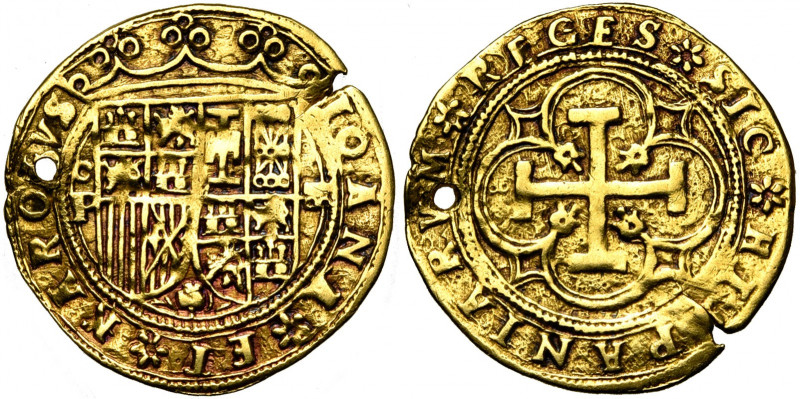 ESPAGNE, Jeanne la Folle et Charles Quint (1504-1555), AV escudo, s.d. (avant 15...