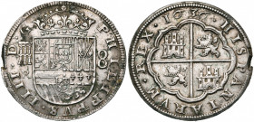 ESPAGNE, Philippe IV (1621-1665), AR 8 reales, 1636, Ségovie. D/ Ecu couronné. A g., aqueduc et R. R/ Armes écartelées de Castille et Leon dans un pol...