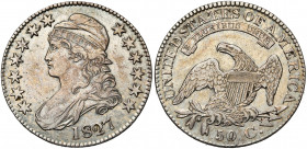 ETATS-UNIS, AR 50 cents, 1827. Fines griffes.
Très Beau