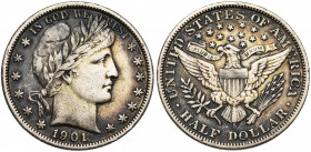 ETATS-UNIS, AR 1/2 dollar, 1901S.
Très Beau