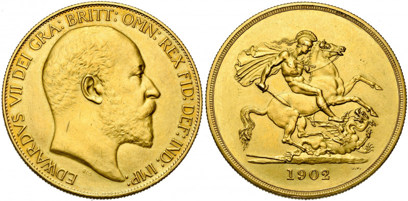 GRANDE-BRETAGNE, Edouard VII (1901-1910), AV 5 livres, 1902. S. 3965; Fr. 398.
...