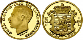 LUXEMBOURG, Jean (1964-2000), AV 20 francs (1/5 oz), 1989. 150e anniversaire du Grand-Duché. Probst L316-1; Fr. 12.
Flan poli