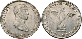MEXIQUE, Augustin Ier Iturbide, empereur (1822-1823), AR 8 reales, 1822JM, Mexico. 1er type. Grove 2335.
Très Beau