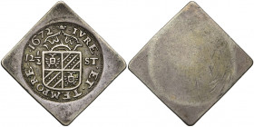 NEDERLAND, GRONINGEN, AR 12 1/2 stuiver, 1672. Geslagen naar aanleiding van het beleg door de bisschoppen van Keulen en Munster. Vz/ Gekroond wapen tu...